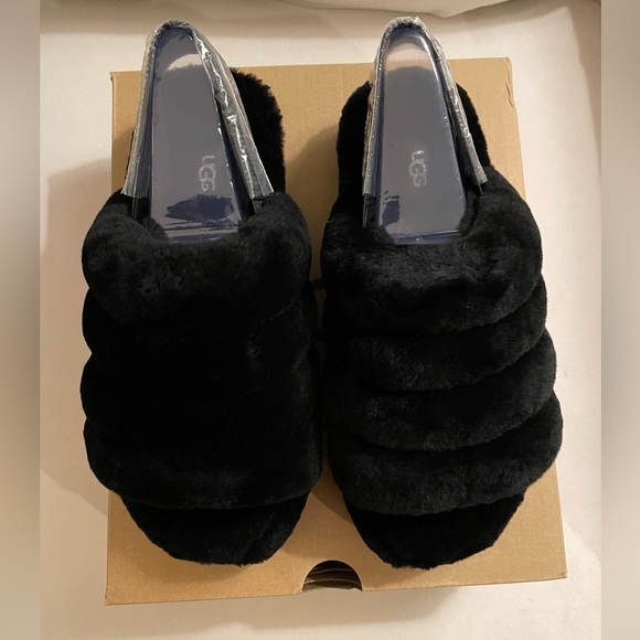 NEW in Box Ugg Slippers Fluff Yeah Bling Black in Size 6 - Picture 4 of 13